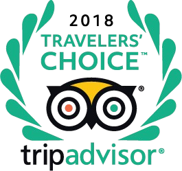 "TripAdvisor 2018 Travelers' Choice Award logo, highlighting our excellent customer reviews and top-rated private transport services."