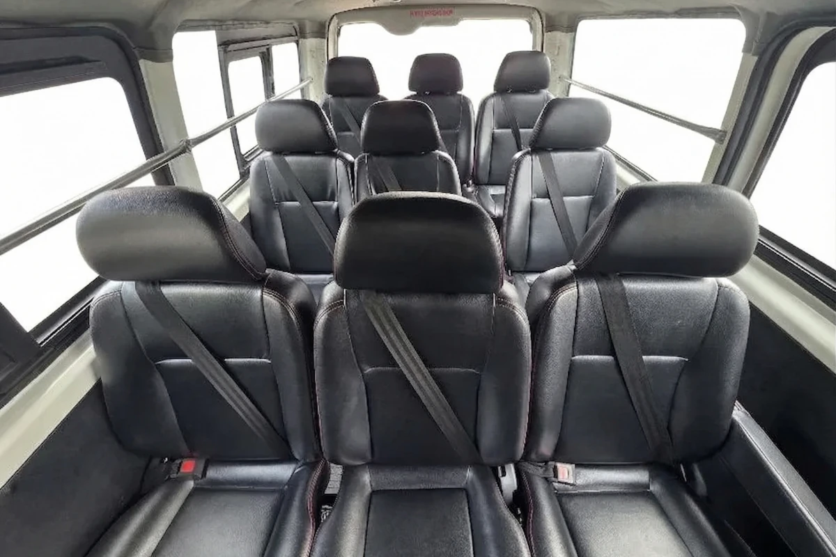 Comfortable passenger seats in 11 seater private van SG to JB for groups