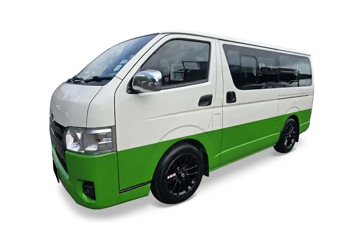 Rear view and space capacity of 11 seater private van SG to JB transfer