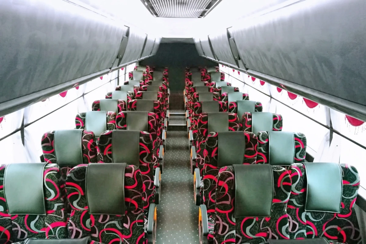 Comfortable passenger seats in 20 to 44 seater tour bus SG to JB for corporate events