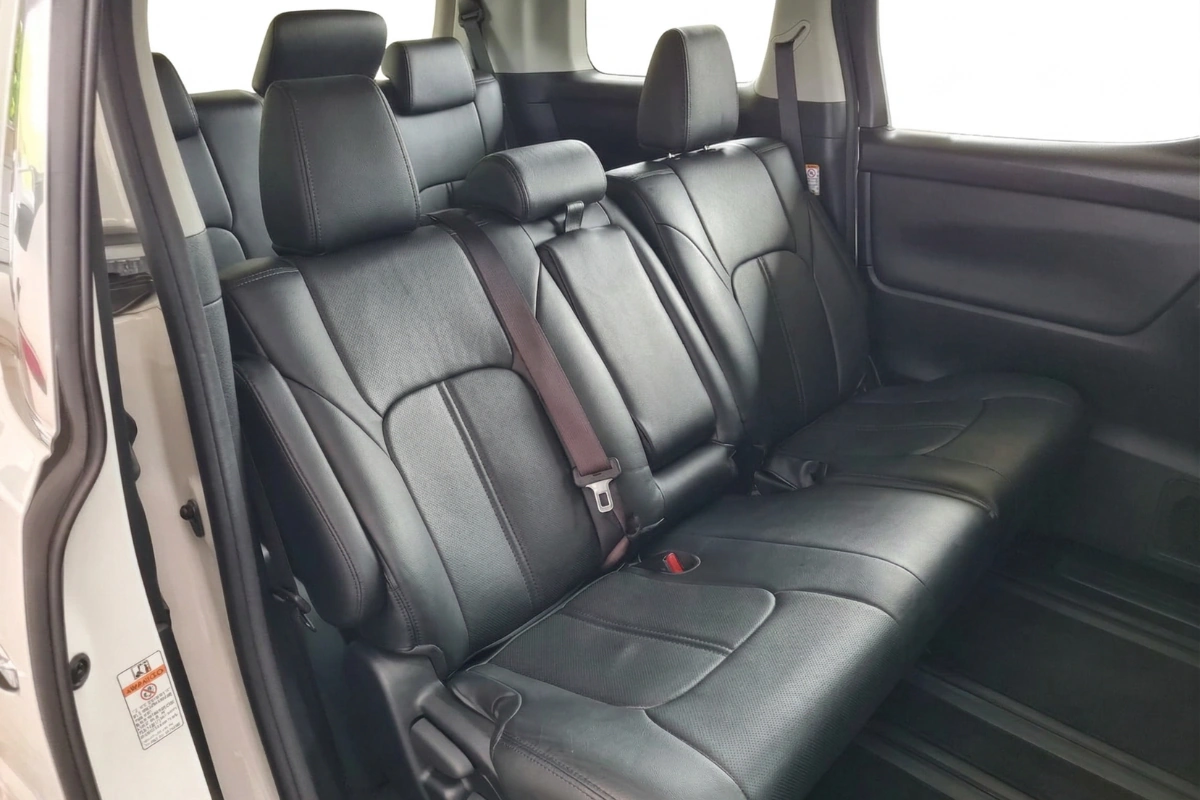Comfortable passenger space inside standard Toyota Alphard 8 seater private car SG to JB