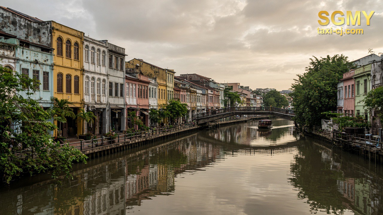 Melaka River and historic waterfront in Malacca