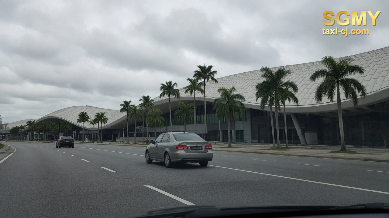 Kuala Lumpur International Airport terminal from the departures road
